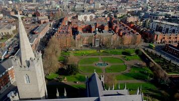 St. Patrick's Cathedral in Dublin, Ireland by Drone video