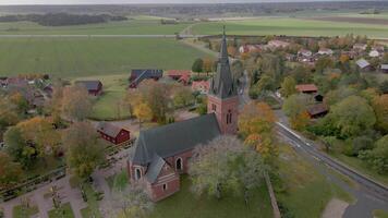 Herbst Ansichten von Danmark im Uppsala, Schweden durch Drohne video