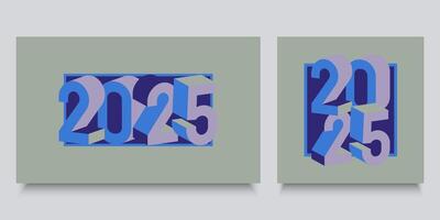 2025 new year number design. vector