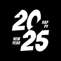 Happy New Year 2025 text design. vector