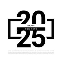 Happy New Year 2025 text design. vector