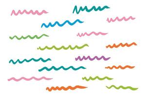 Pastel Colored Wavy Line Illustrations vector