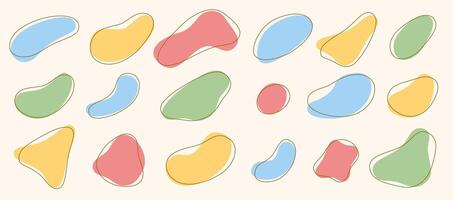 Abstract Organic Shapes in Pastel Tones vector