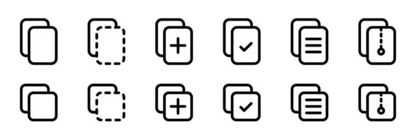 Set of Black and White Document Icons vector