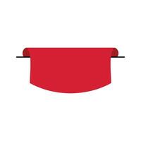Red ribbon icon. Flat illustration of red ribbon vector icon for web. Abstract illustration of simple icon in flat style. Element design graphic template with banner design theme