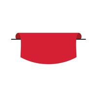 Red ribbon icon. Flat illustration of red ribbon vector icon for web. Abstract illustration of simple icon in flat style. Element design graphic template with banner design theme