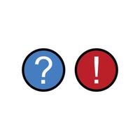 Question mark and exclamation mark vector illustration. Abstract illustration of simple icon in flat style. Graphic design template elements with a sign of warning theme