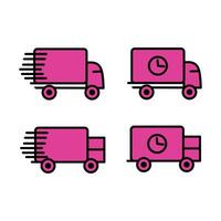 Set of delivery truck icons. Delivery truck icon.  Abstract illustration of simple icon in flat style. Graphic design template elements with application UI themes vector