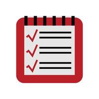 checklist clipboard icon vector illustration design  red and black color. Illustration of simple icon in flat style. Graphic design template elements with application UI themes