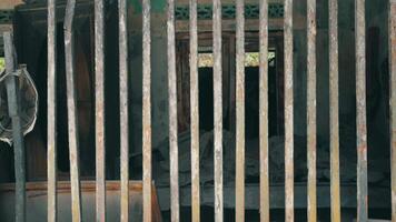 Old wooden fence partially obscuring a rustic barn, conveying a sense of mystery and rural charm. video