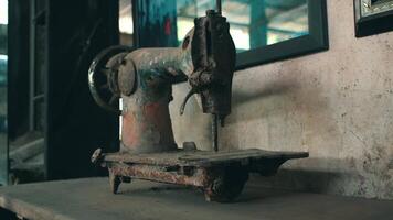 Rusty machinery with a focus on a corroded bolt and nut, depicting decay and abandonment. video