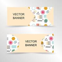 Abstract banners - website headers with geometricaly shaped pattern. vector