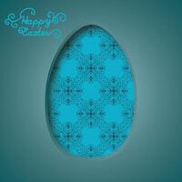 Happy Easter greeting card. 3d paper cut easter egg concept design background. vector