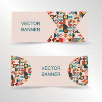 Abstract banners - website headers with geometricaly shaped pattern. vector