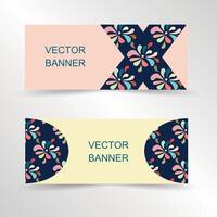 Abstract banners - website headers with geometricaly shaped pattern. vector