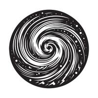 un negro y blanco dibujo de un espiral con un espiral en eso vector