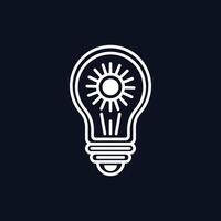 a light bulb that is on a black background vector