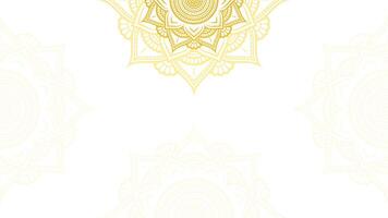 Ethereal Golden Lotus Mandala Pattern On Gilded Blank White Vector Background