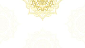 Ethereal Golden Lotus Mandala Pattern On Gilded Blank White Vector Background