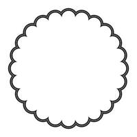 Simple Black And White Symmetrical Scallop Round Corner Frame Vector Element Design