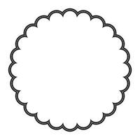 Simple Black And White Symmetrical Scallop Round Corner Frame Vector Element Design