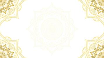 Celestial Elegance Of Lotus Mandala Art Blank Horizontal Vector Background in Gold and White Color