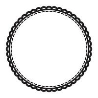 Simple Repetitive Patterned Circular Label Element Vector Clipart Design