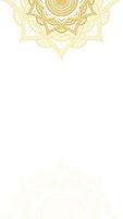 Enchanting Elegance Of Gold and White Blank Vertical Vector Background With Floral Lotus Mandala Art