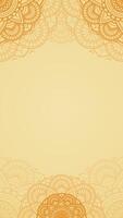Pure Opulence Blank Vertical Vector Background With Light Yellow Saffron Gold Color Accent and Citrus Mandala Artwork