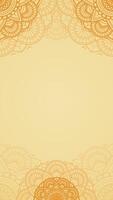 Pure Opulence Blank Vertical Vector Background With Light Yellow Saffron Gold Color Accent and Citrus Mandala Artwork