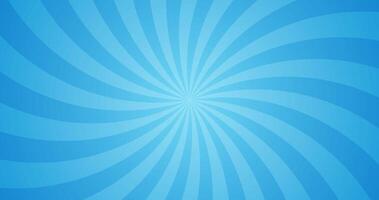 Simple Gradient Groovy Rays Of Comic Style Blue Swirl Sunburst Effect In Blank Horizontal Plain Background vector