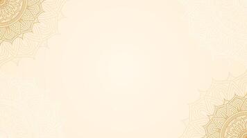 Golden Medley Of Intricate Whorls and Lines Mandala Art Blank Horizontal Vector Background Design