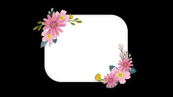 Spring Floral Frame Square frame with pink flowers video