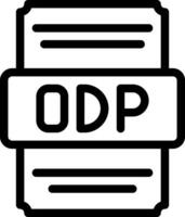 Odp icons file type. spreadsheet files document icon with outline design. vector illustration