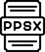 Ppsx icons file type. spreadsheet files document icon with outline design. vector illustration