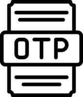 Otp icons file type. spreadsheet files document icon with outline design. vector illustration