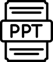 Ppt icons file type. spreadsheet files document icon with outline design. vector illustration