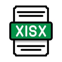 Document file format Xlsx spreadsheet icon. with outline and color in the middle. Vector illustration