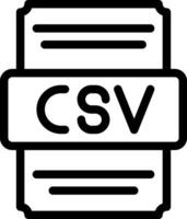 Csv icons file type. spreadsheet files document icon with outline design. vector illustration