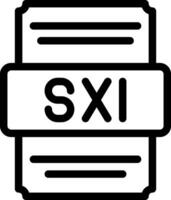 Sxi icons file type. spreadsheet files document icon with outline design. vector illustration