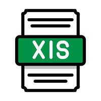 Document file format Xls spreadsheet icon. with outline and color in the middle. Vector illustration