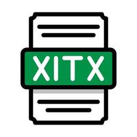 Document file format Xltx spreadsheet icon. with outline and color in the middle. Vector illustration