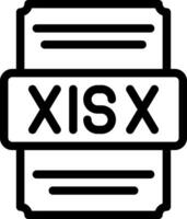 Xlsx icons file type. spreadsheet files document icon with outline design. vector illustration