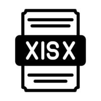 Xlsx spreadsheet file icon with black fill design. vector illustration.