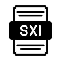 Sxi spreadsheet file icon with black fill design. vector illustration.