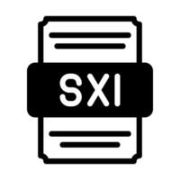 Sxi spreadsheet file icon with black fill design. vector illustration.