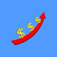 arrow up to the sky with dollar. economic growth. illustration concept. vector