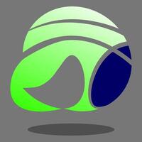 modern shape logo design. green and blue logo. vector