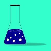 chemical test tube with liquid. vector illustration.