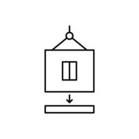 Modular house construction, line icon. Building home from prefabricated panels. Modern prefab fast technology in building and architecture. Property, real estate. Editable stroke. Vector outline